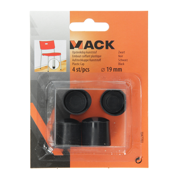 Mack 1047703 - opsteekdop kunststof nero ø 19 mm 4 m pz | 6 pezzi