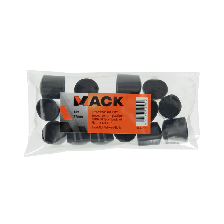 Mack 1047750 - tappo in plastica nero ø 19 mm 16 pz | 6 pezzi