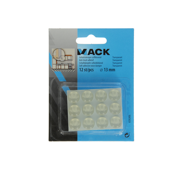 Mack 1047659 - silenziatore autoadesivo trasparente ø 13 mm 12 pz | 12 pezzi