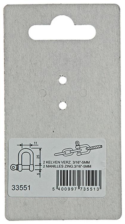 Mack 1008521 - 2 griffe dritte 5mm zincate | 10 pezzi