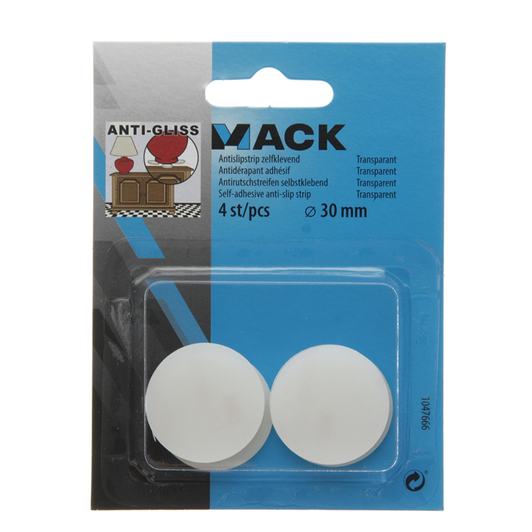 Mack 1047666 - striscia antiscivolo autoadesiva trasparente ø 30 mm 4 pz | 12 pezzi
