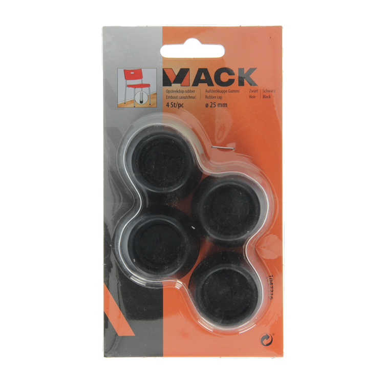 Mack 1047716 - rubber plug black ø 25 mm 4 pcs | 6 pieces
