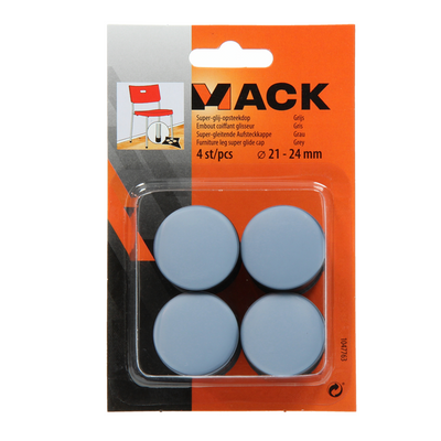 Mack 1047763 - tappo super scorrevole grigio ø 21 - 24 mm 4 pz | 6 pezzi