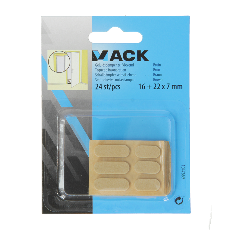 Mack 1047669 - silenziatore autoadesivo marrone 16+22x7 mm 24 pz | 12 pezzi