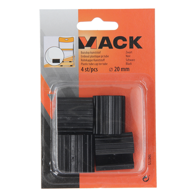 Mack 1047775 - tappo tubo plastica nero ø 20 mm 4 pz | 6 pezzi