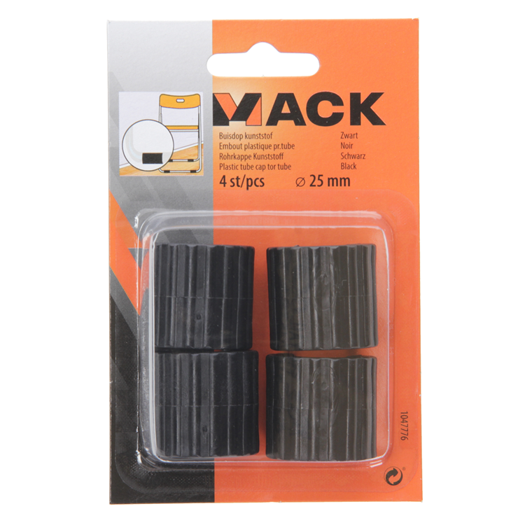 Mack 1047776 - buisdop kunststof zwart ø 25 mm 4 st pcs | 6 stuks