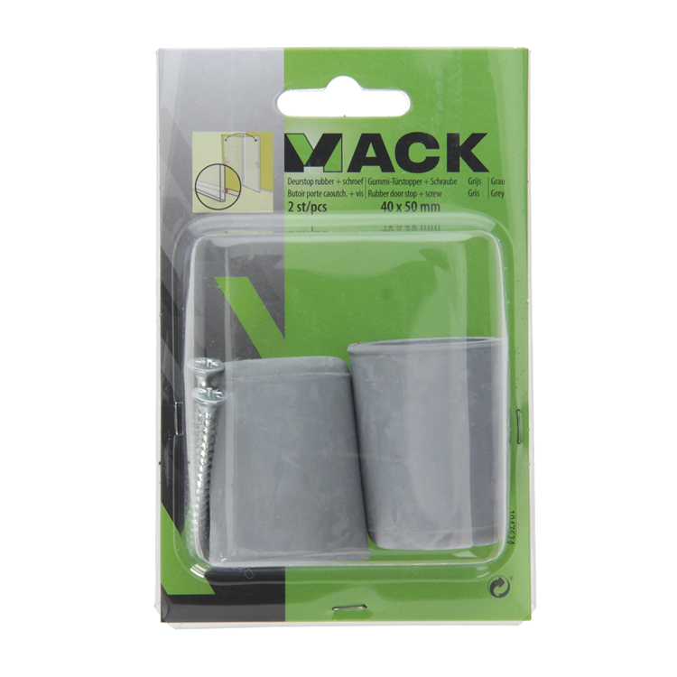 Mack 1047634 - gomma fermaporta + vite grigia 40 x 50 mm 2 pz | 6 pezzi