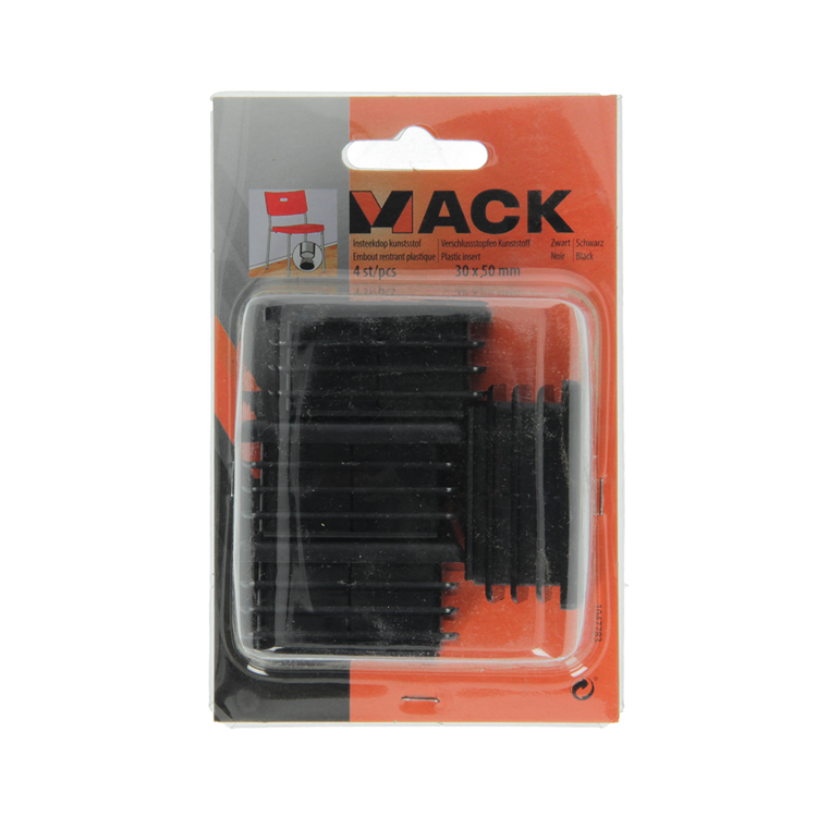 Mack 1047783 - tappo in plastica nero 30 x 50 mm 4 pz | 6 pezzi