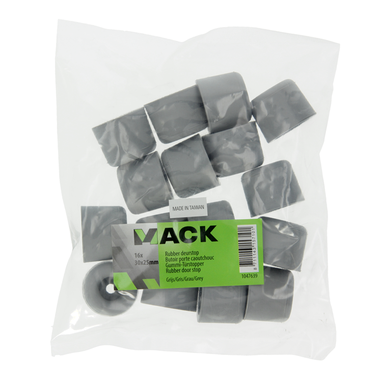 Mack 1047639 - gomma fermaporta grigia 30 x 25 mm 16 pz | 6 pezzi