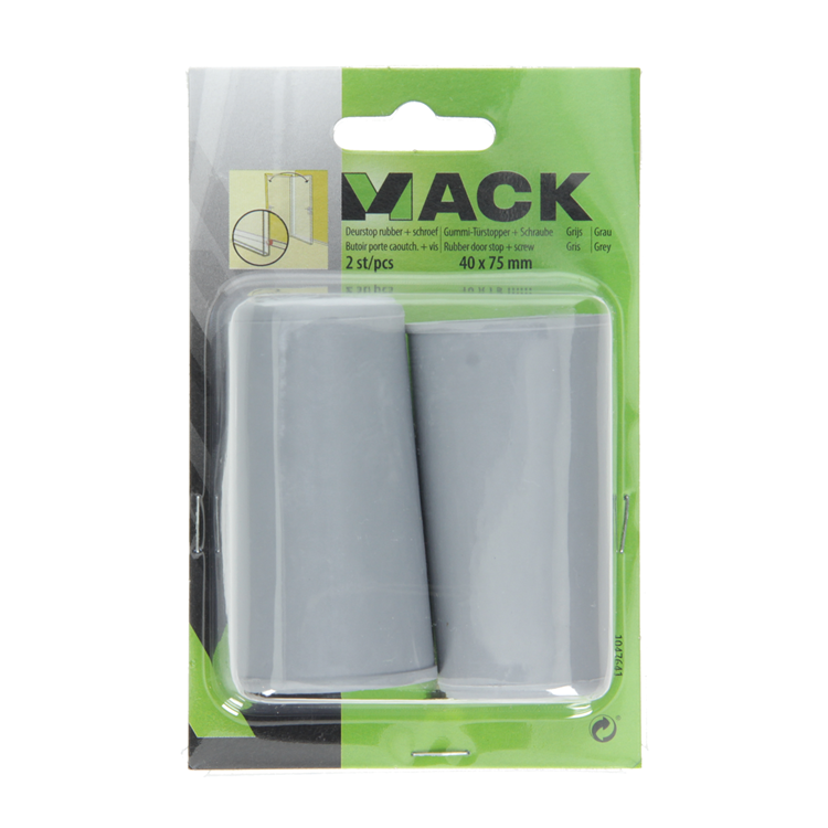 Mack 1047641 - gomma fermaporta + vite grigia 40 x 75 mm 2 pz | 6 pezzi