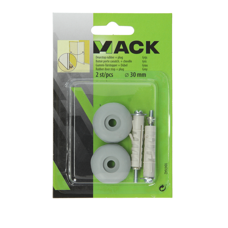 Mack 1047642 - door stop rubber + plug gray ø 30 mm 2 pcs | 6 pieces