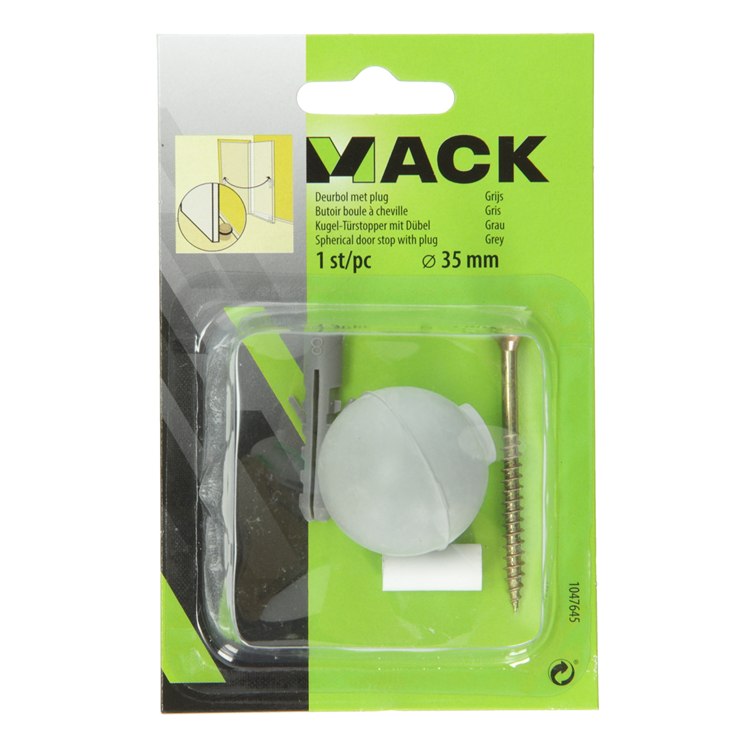 Mack 1047645 - deurbol met plug grijs ø 35 mm 1 st pc | 6 stuks
