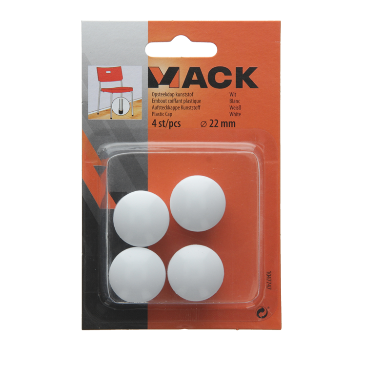 Mack 1047747 - tappo in plastica bianco ø 22 mm 4 pz | 6 pezzi