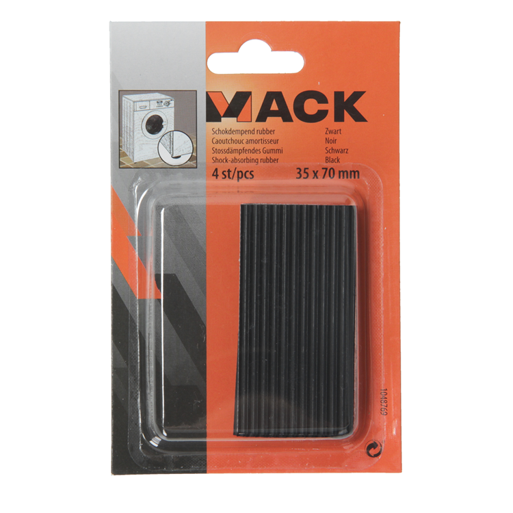 Mack 1048769 - gomma ammortizzante nera 35 x 70 mm 4 pz | 6 pezzi