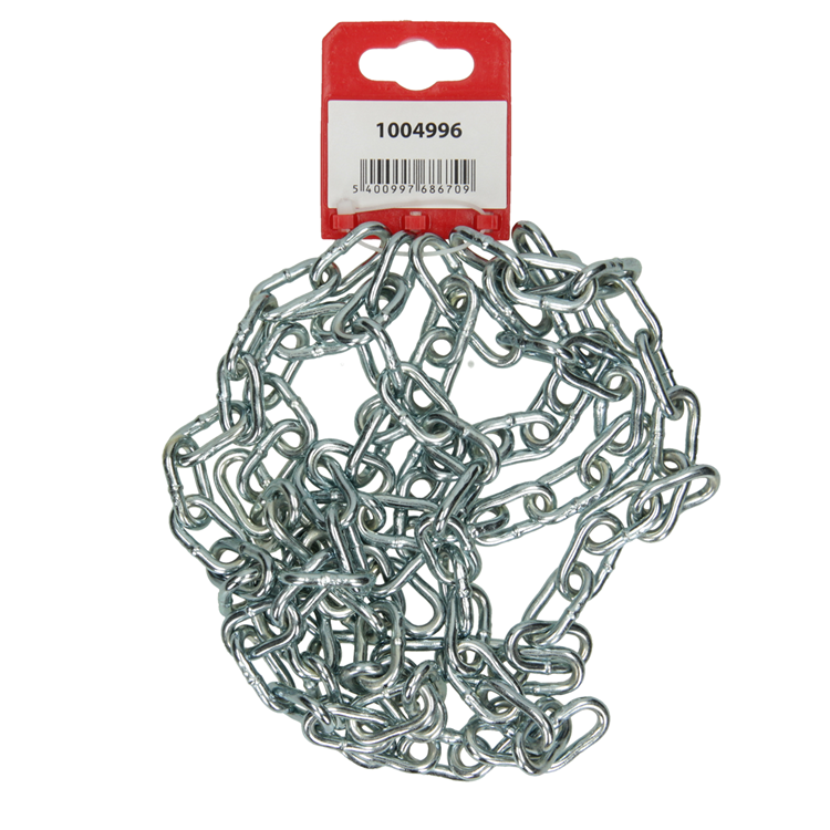 Mack 1004996 - eslabón de cadena corto din5685-2ø 4mm l 19mm 2m ancho 80 kg | 5 piezas
