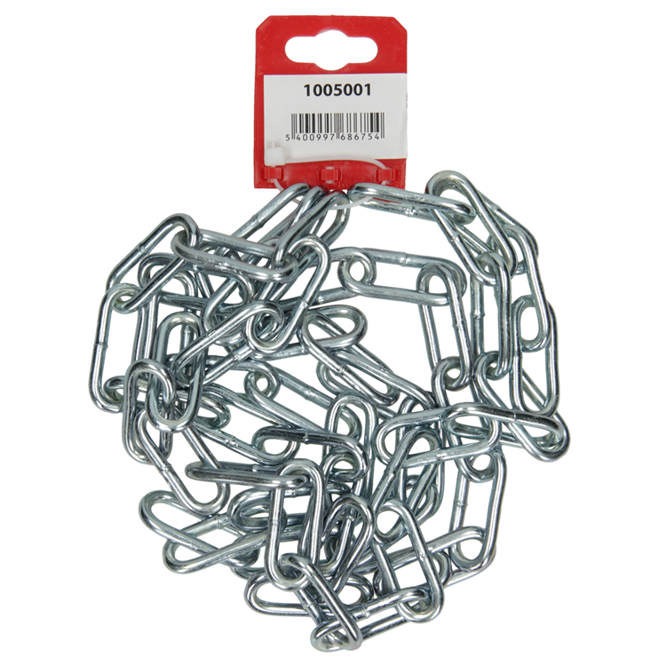 Mack 1005001 - eslabón de cadena largo din5685-1ø 5mm l 35mm 2m ancho 125 kg | 5 piezas