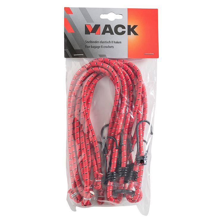 Mack 1006829 - correa elástica 8 ganchos roja | 5 piezas
