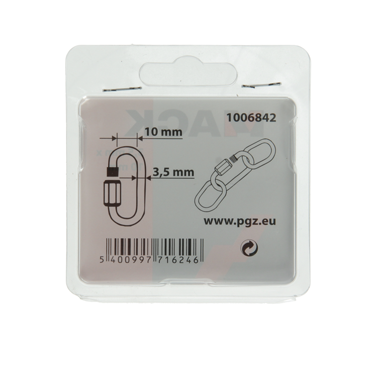 Mack 1006842 - 2 eslabones vacíos galvanizados + tuerca bl 3,5mm | 5 piezas