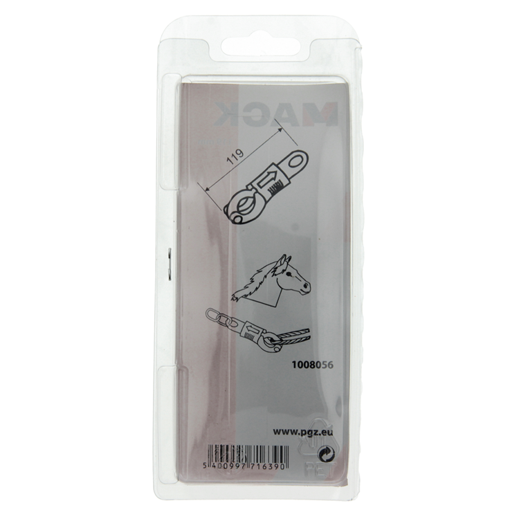 Mack 1006857 - 1 gancho antipánico con ojo giratorio galvanizado 100mm bl | 5 piezas