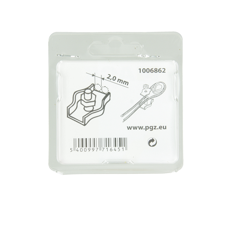 Mack 1006862 - 2 abrazaderas de alambre de acero galvanizado simplex 2mm bl | 5 piezas