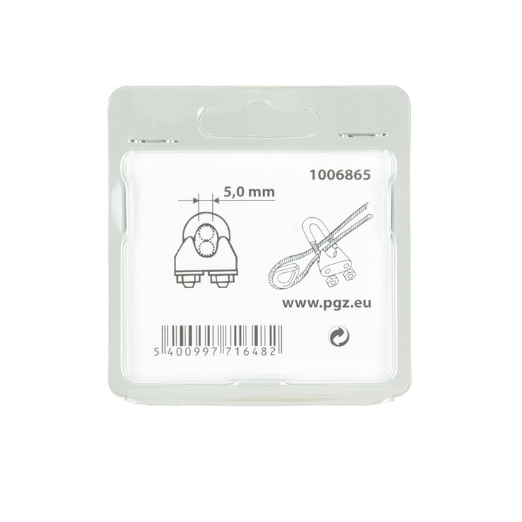 Mack 1006865 - 4 abrazaderas de alambre de acero crosby galvanizado 5mm bl | 5 piezas
