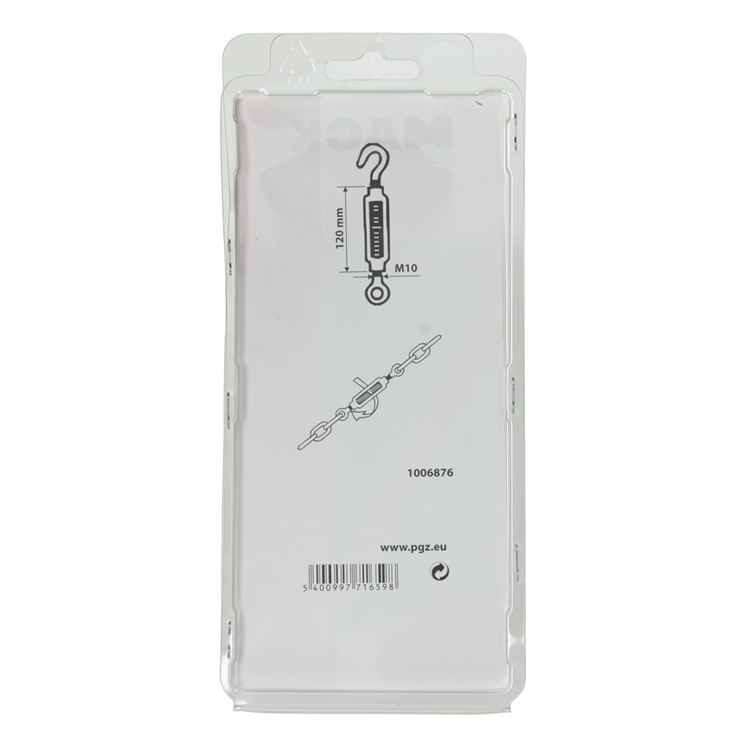 Mack 1006876 - 1 tensor: ojo + gancho galvanizado m10x120mm bl | 3 piezas