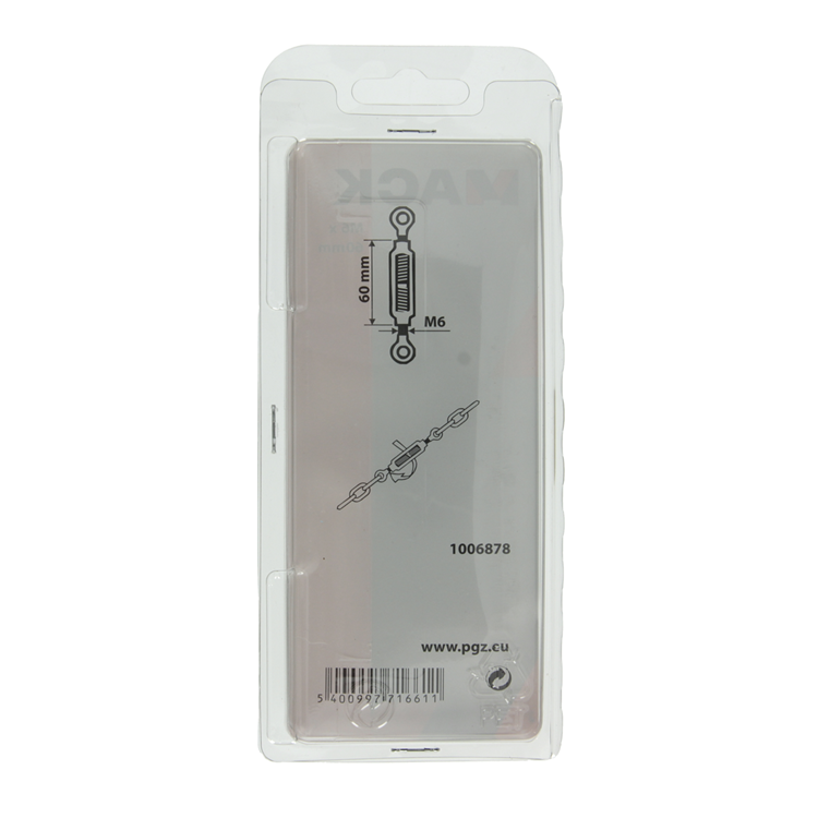 Mack 1006878 - 2 tensores 2 ojales galvanizados m6x60mm bl | 5 piezas