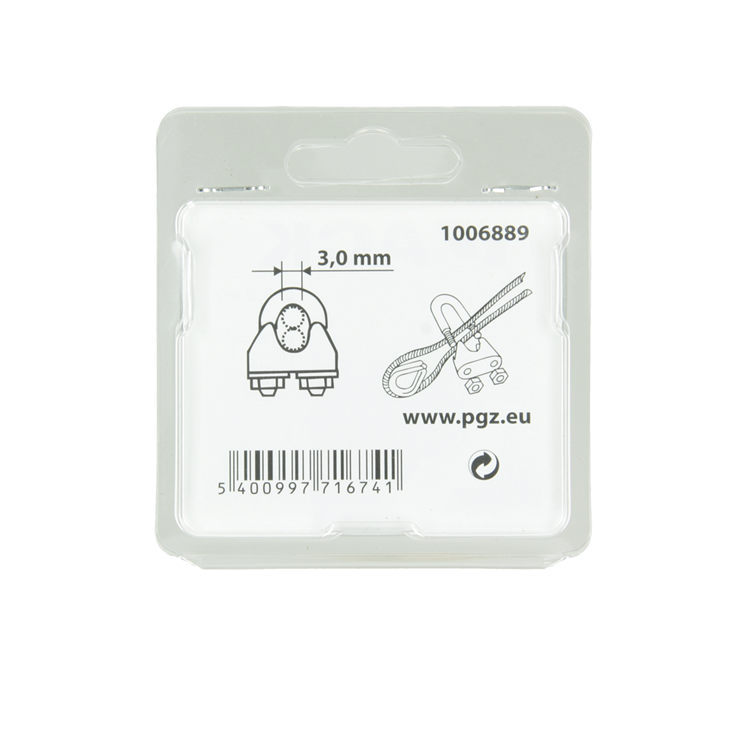 Mack 1006889 - 4 abrazaderas de alambre de acero crosby acero inoxidable 3mm bl | 5 piezas