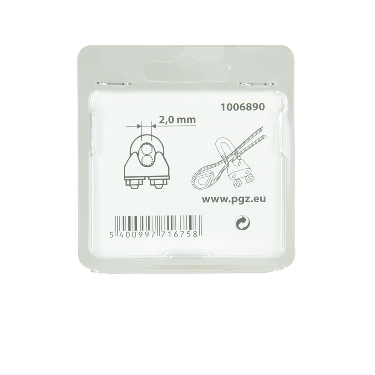 Mack 1006890 - 4 abrazaderas de alambre de acero crosby acero inoxidable 1-2mm bl | 5 piezas