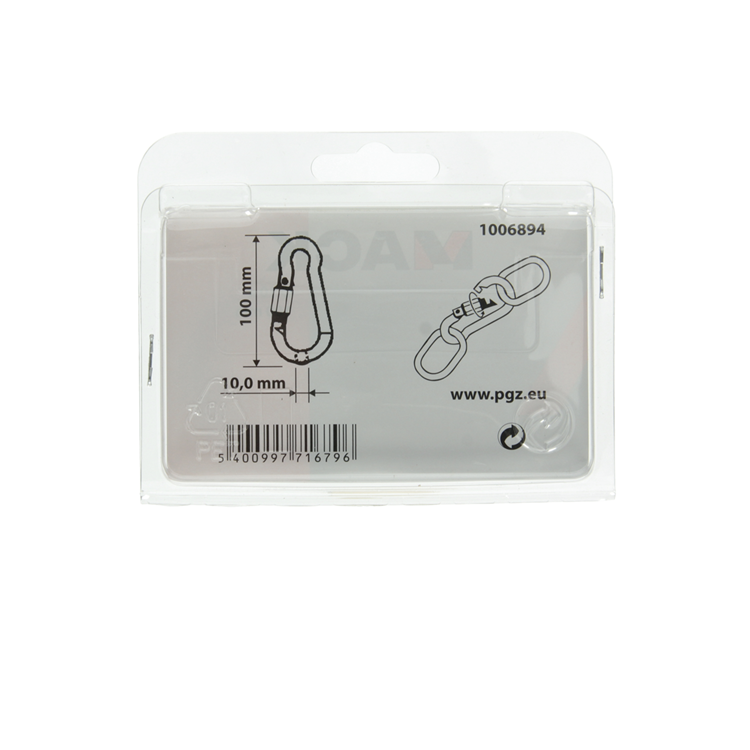 Mack 1006894 - 1 mosquetón + candado. galvanizado 10mm azul | 5 piezas