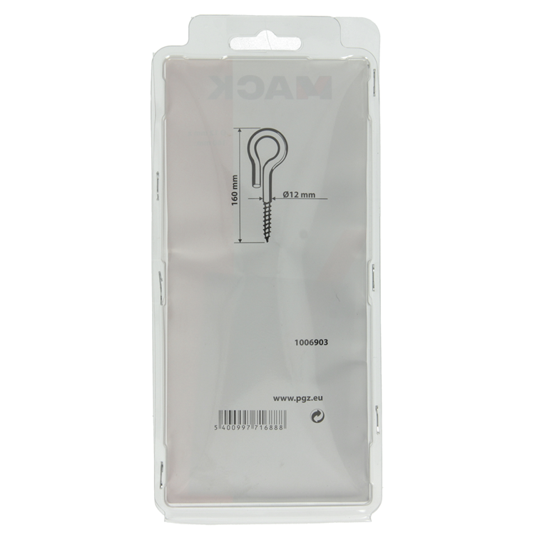 Mack 1006903 - 2 ganchos oscilantes de seguridad 12 x 160 mm galvanizados | 5 piezas