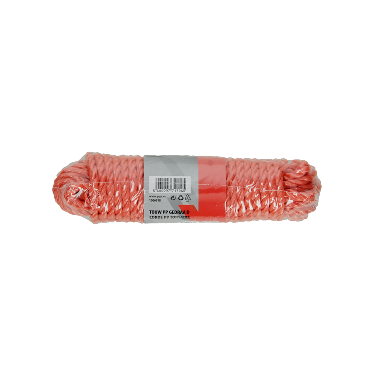 Mack 1006918 - Hilo naranja retorcido pp 6mm 10m | 5 piezas