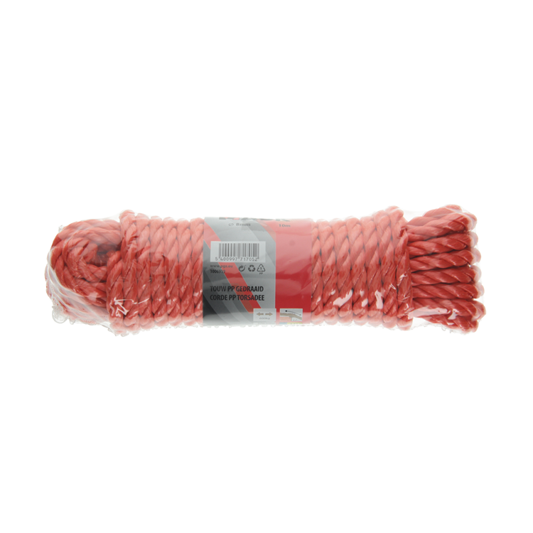 Mack 1006919 - Hilo naranja retorcido pp 8mm 10m | 5 piezas