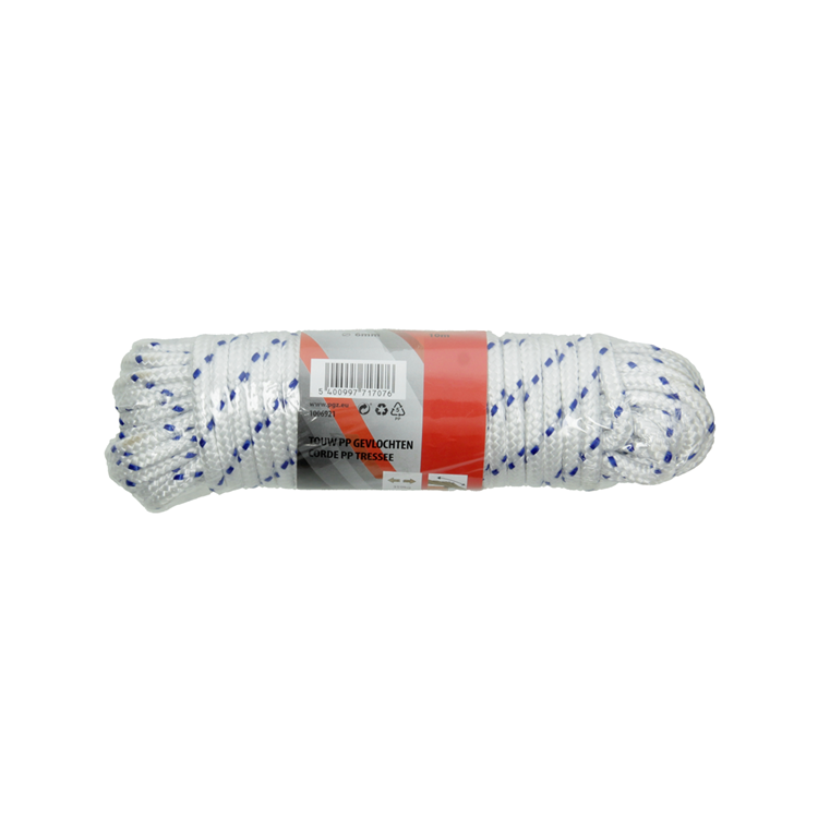 Mack 1006921 - Hilo pp trenzado blanco azul 6mm 10m | 5 piezas