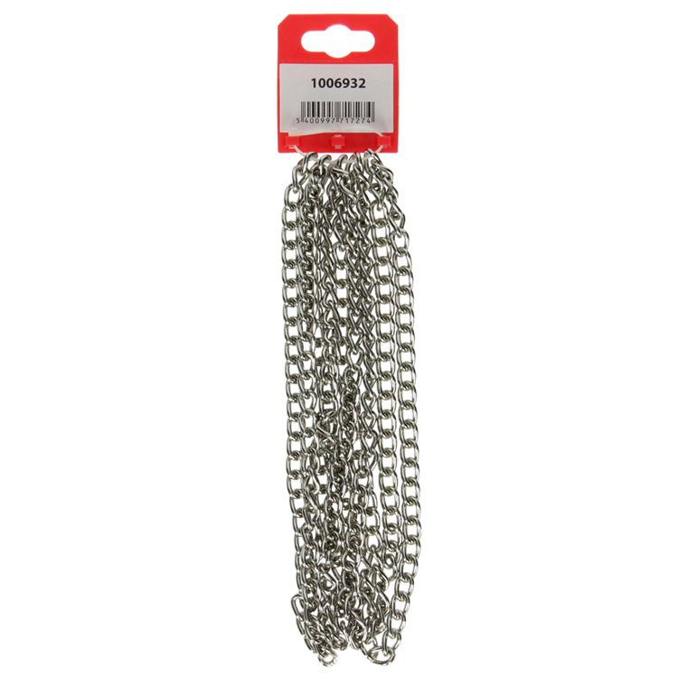 Mack 1006932 - cadena gourmette niquelada ø 2,5mm l 8mm 2m | 5 piezas