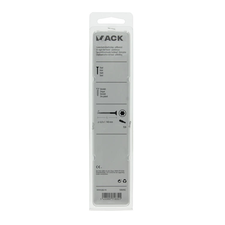 Mack 1006982 - escritura en chip. vzkop-selfb amarillo galvanizado 4 piezas 6 x 140 mm | 5 piezas