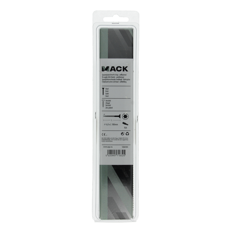 Mack 1006984 - chip plsrf. vzkop-selfb amarillo galvanizado 4 piezas 6 x 180 mm | 5 piezas