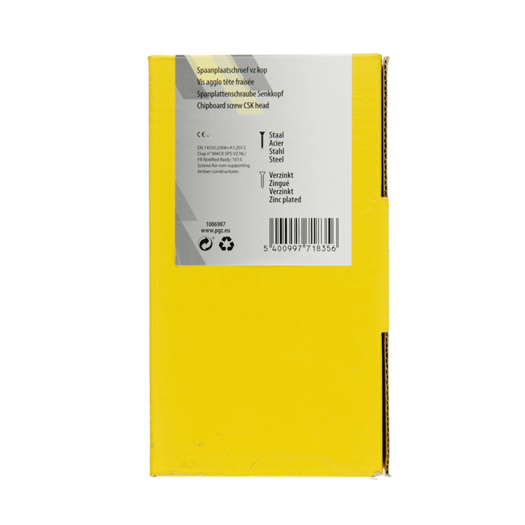 Mack 1006987 - tornillo aglomerado con cabeza amarillo galvanizado 50uds 6 x 140mm | 3 piezas