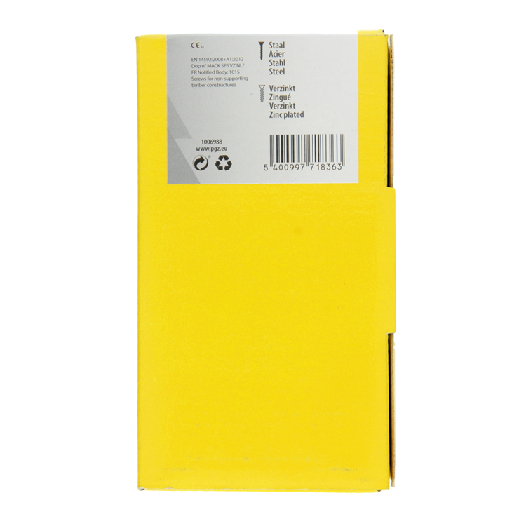 Mack 1006988 - tornillo aglomerado con cabeza amarillo galvanizado 50uds 6 x 150mm | 2 piezas
