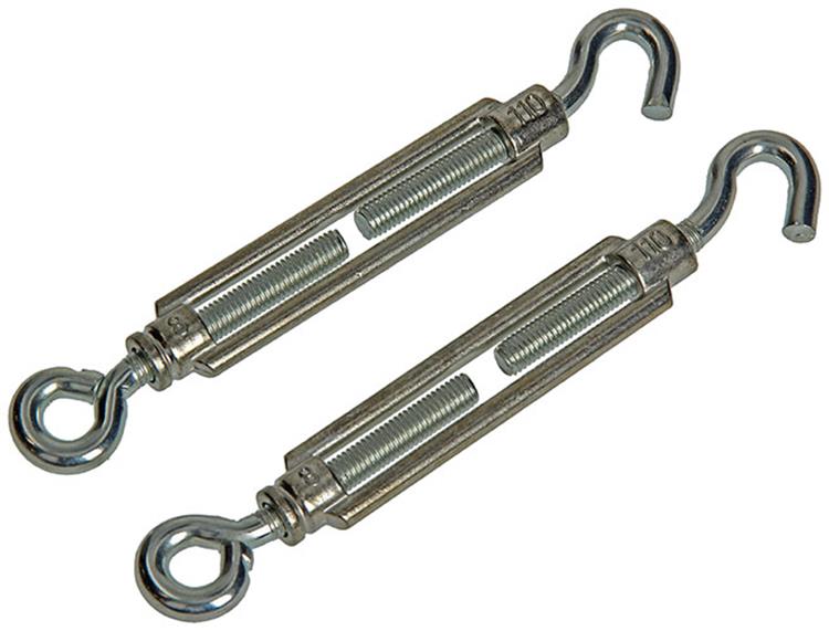 Mack 1008541 - 2 tensores ojo + gancho m8 x 110mm galvanizado | 10 piezas