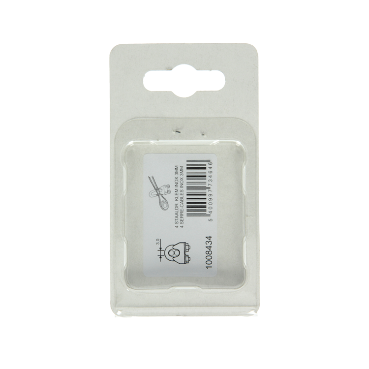 Mack 1008434 - 4 abrazaderas de alambre de acero 3mm acero inoxidable | 10 piezas