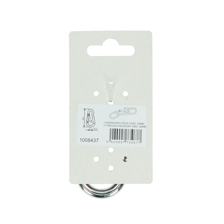 Mack 1008437 - 1 mosquetón + muelle 8 x 80mm galvanizado | 10 piezas