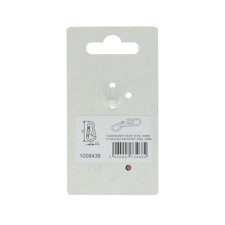 Mack 1008438 - 1 mosquetón + muelle 6 x 60mm galvanizado | 10 piezas