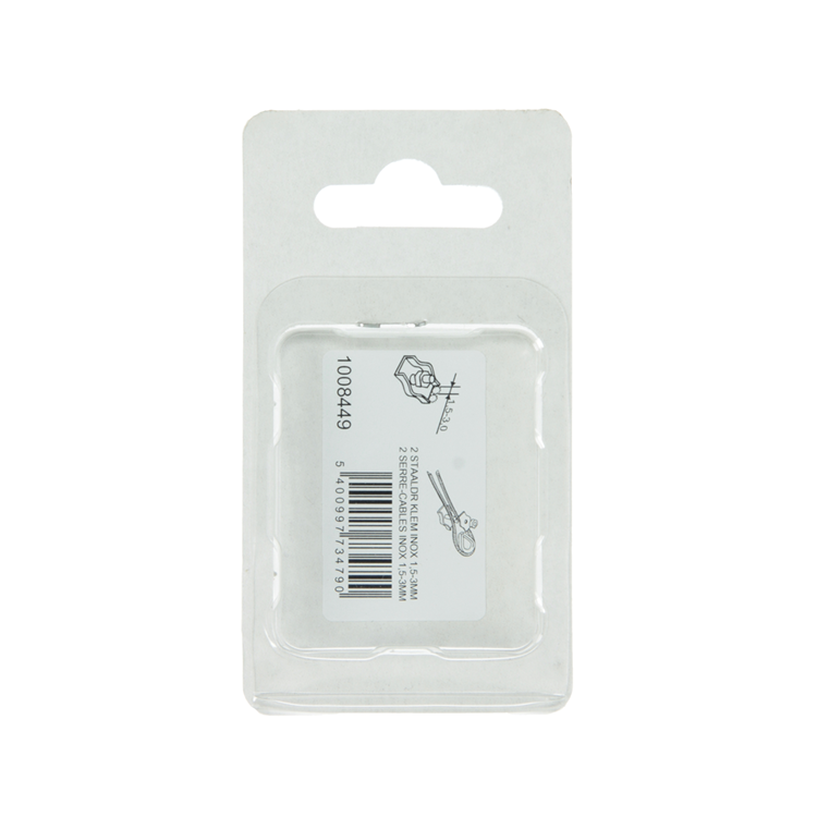 Mack 1008449 - 2 abrazaderas de alambre de acero 3mm acero inoxidable simplex | 10 piezas