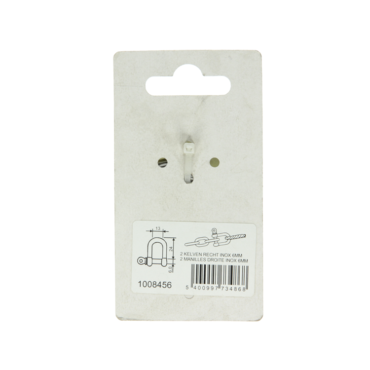 Mack 1008456 - 2 mordazas rectas 6mm acero inoxidable | 10 piezas