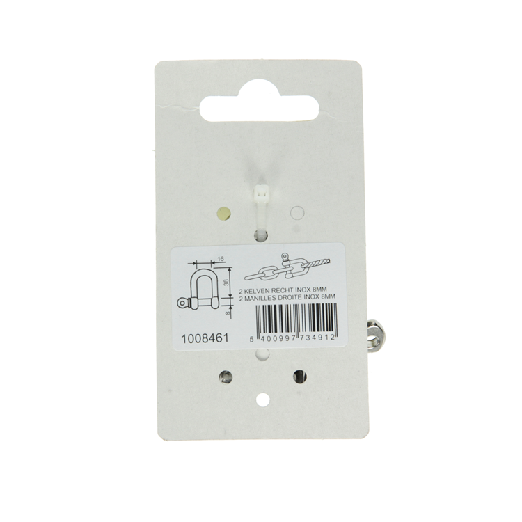 Mack 1008461 - 2 mordazas rectas 8mm acero inoxidable | 10 piezas