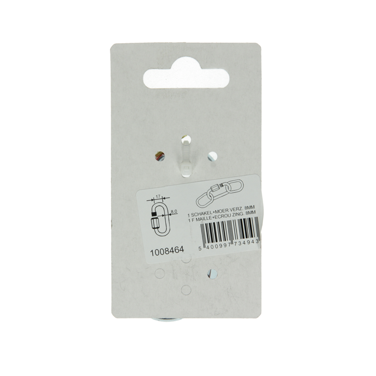 Mack 1008464 - 1 eslabón vacío + tuerca 8mm galvanizada | 10 piezas