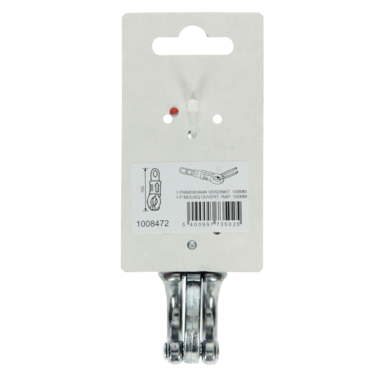 Mack 1008472 - 1 gancho antipánico 100mm galvanizado | 5 piezas