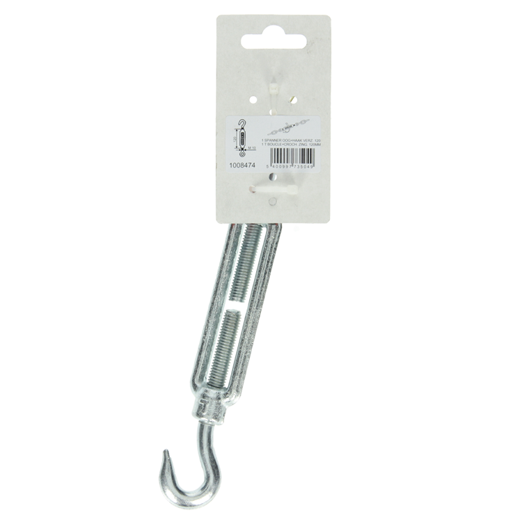 Mack 1008474 - 1 ojo tensor + gancho m10 x 120mm galvanizado | 10 piezas