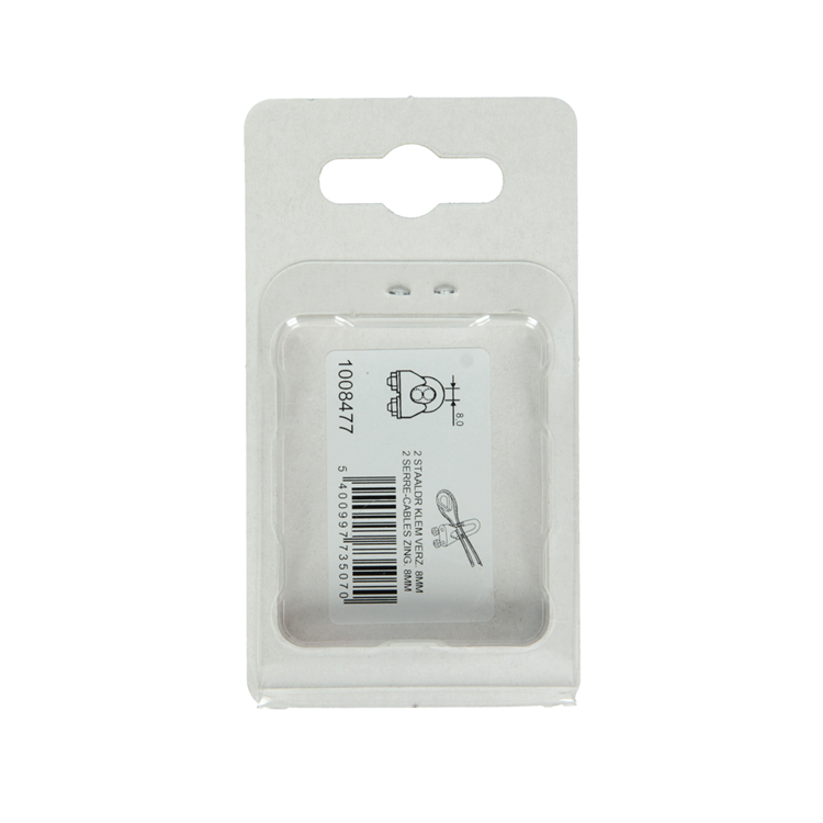 Mack 1008477 - 2 abrazaderas de alambre de acero 8mm galvanizado | 10 piezas
